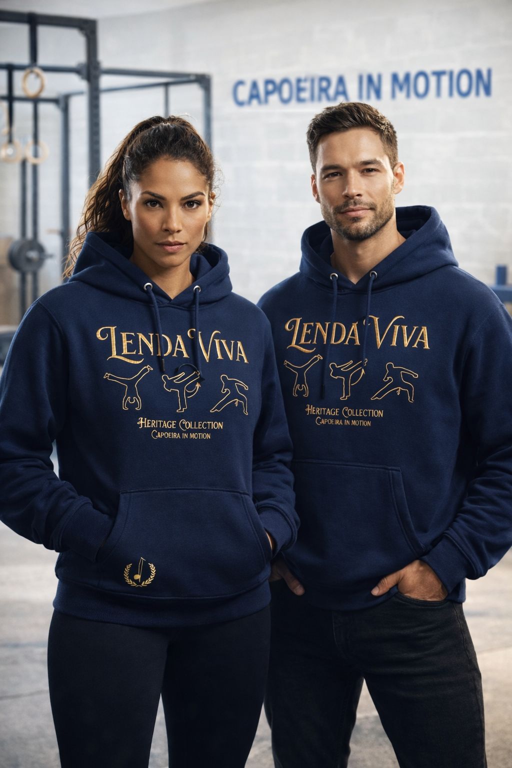 Capoeira In Motion Embroidered Hoodie