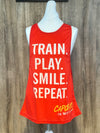 Train. Play. Smile. Repeat." Capoeira Performance Tank - Image 3